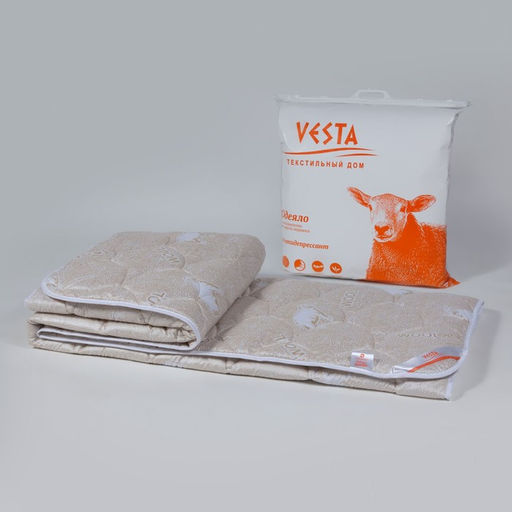 Одеяло станд. 220х205 см, шерсть мериноса, ткань глосс-сатин, п/э 100% - Vesta фото 2