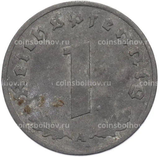 Монета 1 рейхспфенниг 1942 года A Германия