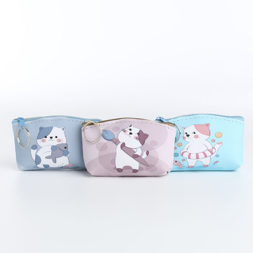 Цена за 2 шт. Кошелёк детский «Котик» Выбражулька, маленький, монетница, МИКС