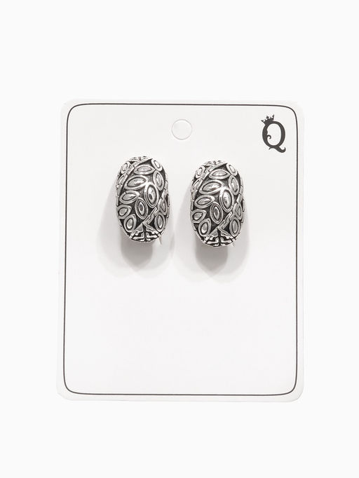 Клипсы для ушей Грейс лепестки, цвет чернёное серебро