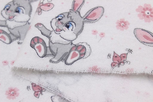 Фланель "Игривые зайчата", ш.0.95м, хлопок-100%, 170гр/м.кв