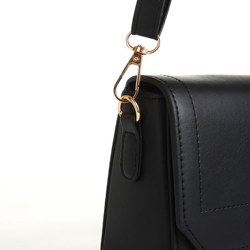 Сумка женская мессенджер на магните, 20×7×12 см, чёрная