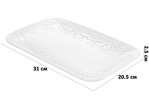 Блюдо прямоугольное 31*20,5*2,5 см Птички на ветке малое - Elan gallery фото 2