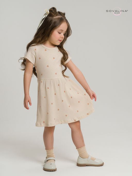 Платье Лето лапша кофейные сердечки