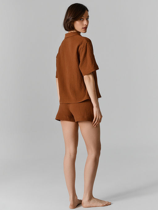 Костюм домашний женский коричневый - Mark formelle фото 3