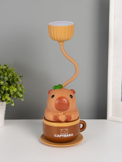 Ночник "Капибара в чашке" 8хLED 3Вт 5V USB АКБ 2 режима 9,5х9,5х28,5 см