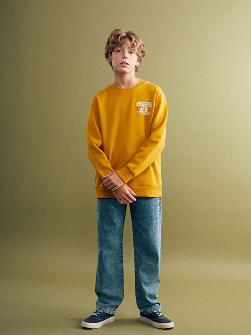 Bisiklet Yaka Erkek ?ocuk Sweatshirt