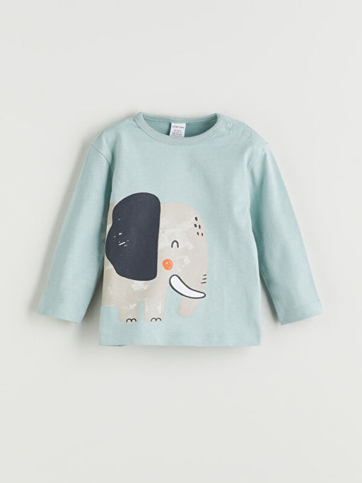 Bisiklet Yaka Bask?l? Erkek Bebek Pijama ?st?