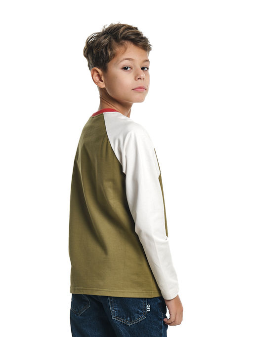 Лонгслив для мальчика подростка 22-0225 хаки - Mini maxi фото 2