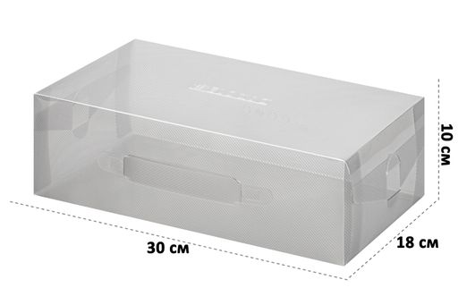 Набор 12 коробок для хранения женской обуви 30*18*10 см Прозрачные складные, с ручкой, дымчатые - Elan gallery фото 2