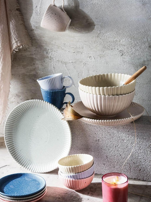 Тарелки Доляна Коралл, d=20.8 см, набор 2 шт., фарфор, голубые