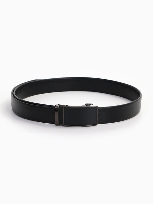 Ремень мужской длинный 130 см, регулируемая длина, ширина 3.5 см, пряжка автомат, чёрный