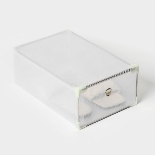 Коробка для хранения обуви выдвижная Доляна Large size, 2133,512 см, 3 шт, цвет белый  фото 8