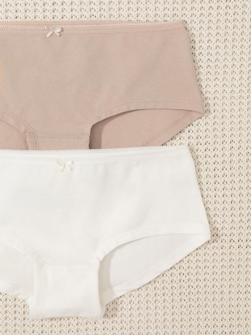 К 1964-2уп/нюдовый беж,сахар набор трусы для дев