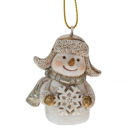 Фигурка декоративная подвесная "Снеговик", L4 W4 H5,5 см, 4в.
