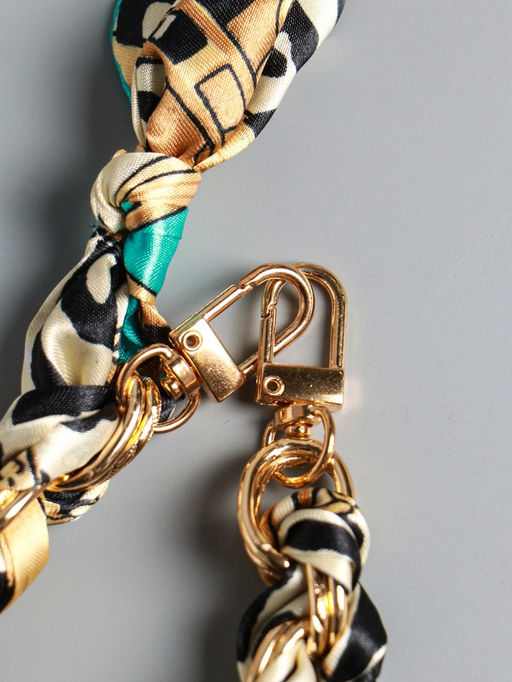 Брелок на 2 карабинах "Платок и цепочка" голубой 20х10х1,7 см