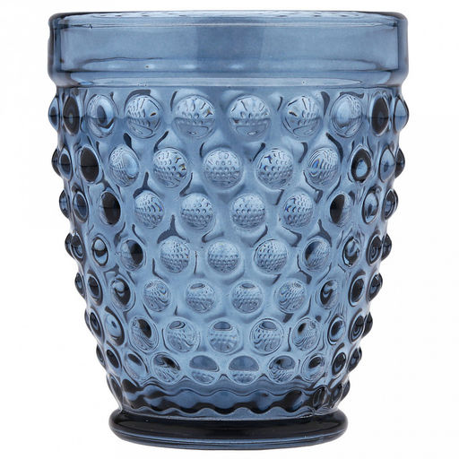 Сидней Стакан стеклянный 320мл, д8,5см, h10,3см, рельефное, цветное стекло, цвет - сапфировый (Китай) Цена указана за штуку. В коробке 6 штук. - Домашняя мода фото 2