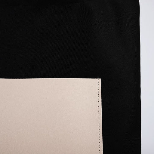 Сумка шопер NAZAMOK, карман кожзам, цвет черный, бежевый, 40*35 см  фото 4