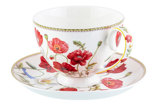 Чайн. пара 2 пр. 300 мл 12,5*9,5*7 см Маки на ножке, NEW BONE CHINA - Elan gallery фото 11