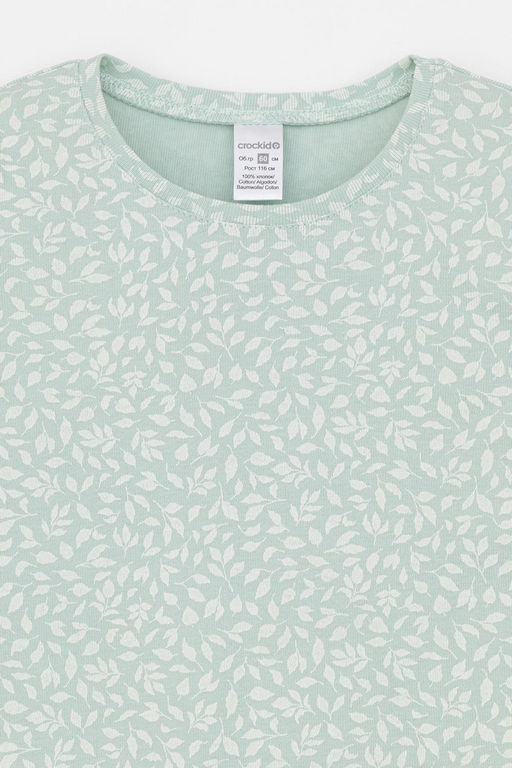 Crockid _ К 1618-1/голубая дымка,летние листья пижама для дев  фото 2