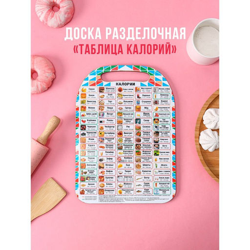Доска разделочная деревянная Доляна Таблица калорий, 2921 см