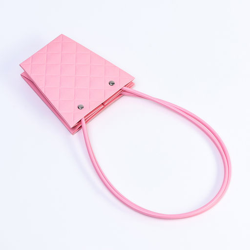 Цена за 10 шт. Сумка для цветов тиснение розовый влагостойкая, 12x12-8x8-12.5 см - UPAK LAND фото 3