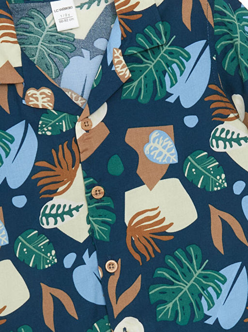 Regular Fit Bask?l? Erkek ?ocuk G?mlek