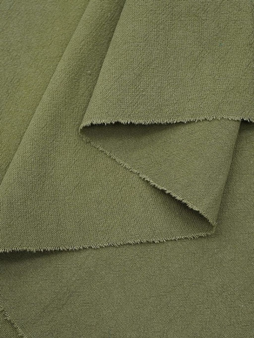 Крапива Рами (Ramie) с хлопком цв.Зелено-оливковый хаки, СОРТ2, ш.1.4м, крапива-50%, хл-50% - Купава фото 2