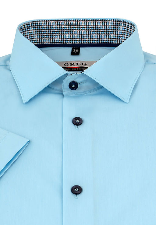 Сорочка мужская короткий рукав GREG 210/109/BL SKY/ZN/1p_GB  фото 3