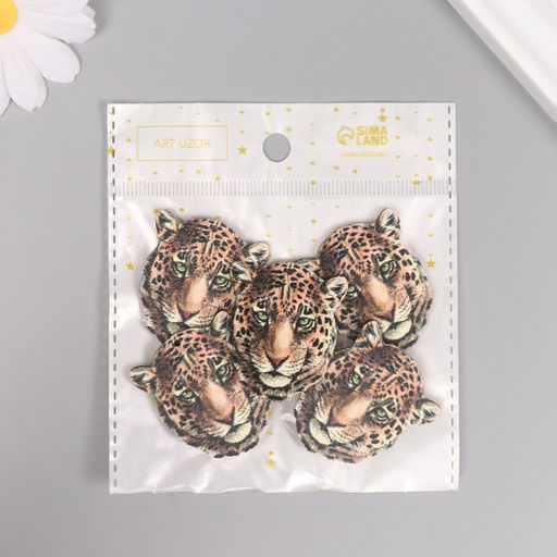 Цена за 10 шт. Декор для творчества дерево «Леопард», 3.9×3.3×0.3 см