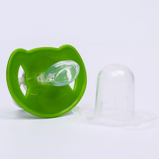 Соска - пустышка ортодонтическая, силикон, +6 мес., с колпачком Лягушка, цвет зелёный - Крошка я фото 3