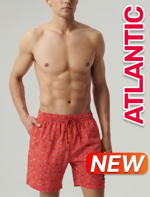 ATLANTIC KMB-221 Шорты мужские пляжные 4Way Stretch Hello Summer коралловый