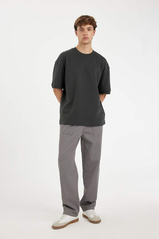 Широкие прямые брюки из габардина - Defacto фото 2