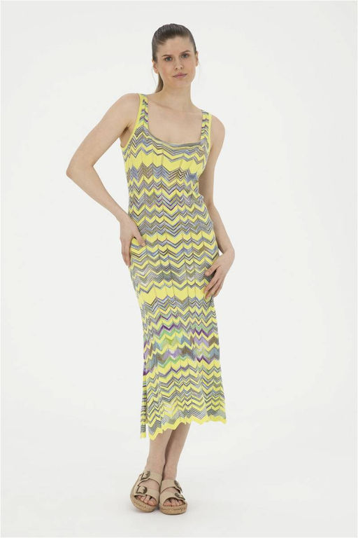 Женское трикотажное платье фисташкового цвета с круглым вырезом Неожиданная скидка в корзине - U.s. polo assn фото 2