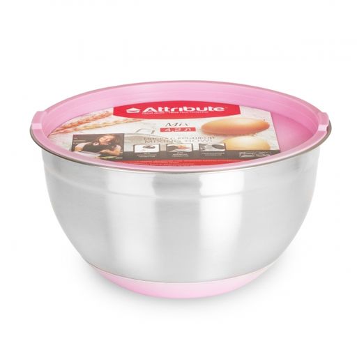 Миска стальная с крышкой MIX 24x12.5см 4.2л - Attribute фото 4