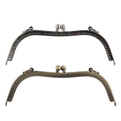 Gamma FER-08 Застежка для сумки фермуар 22 x 7.5 см 5 х 1 шт. №01 под серебро