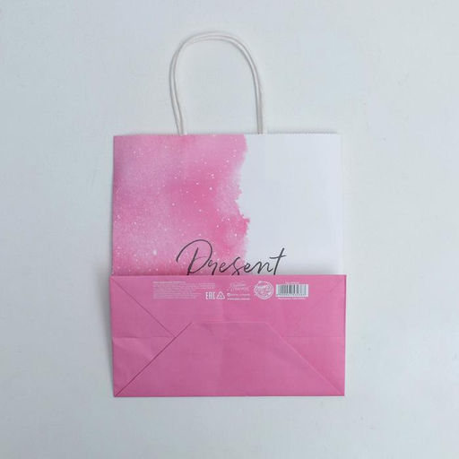 Пакет подарочный крафтовый, упаковка, Present for you, 22?25?12 см