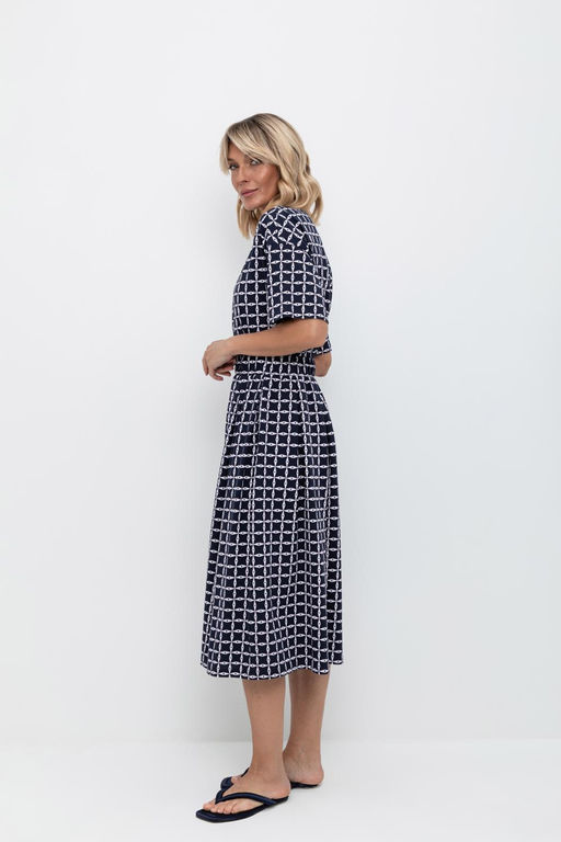 VERY NEAT _ ЕВТ 7013/индиго,морская клетка юбка жен фото 3