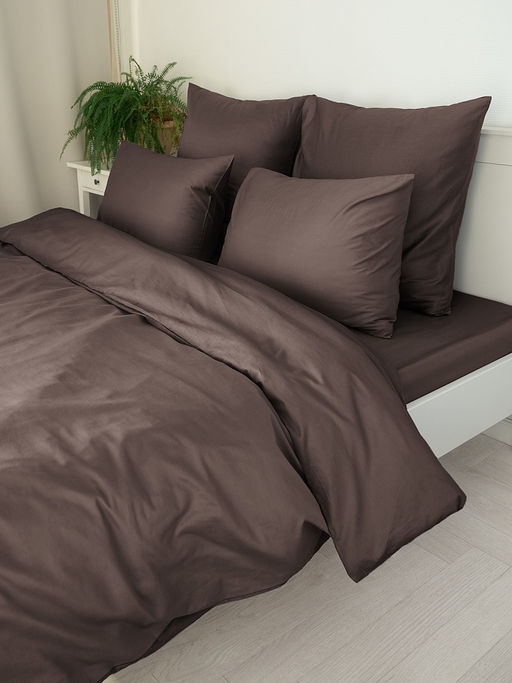 Пододеяльник сатин 175x210 коричневый сатин - Denastia фото 6