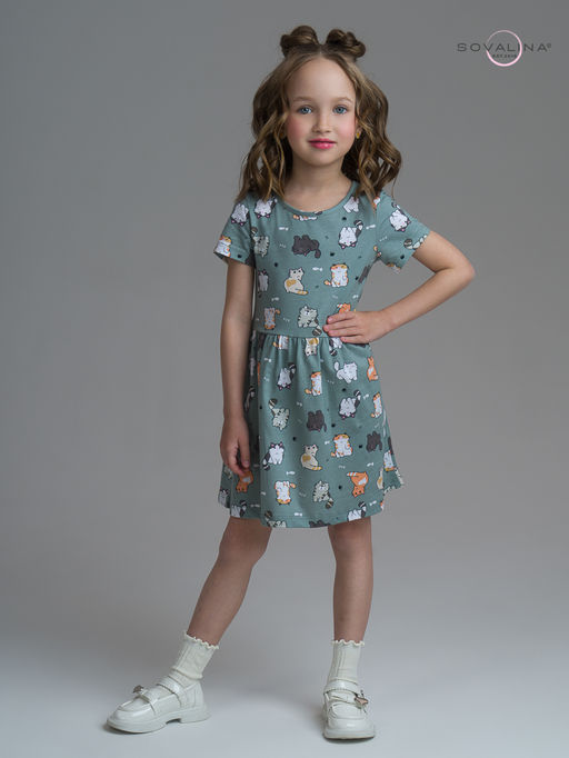 Платье Лето котята хаки - Sovalina фото 5