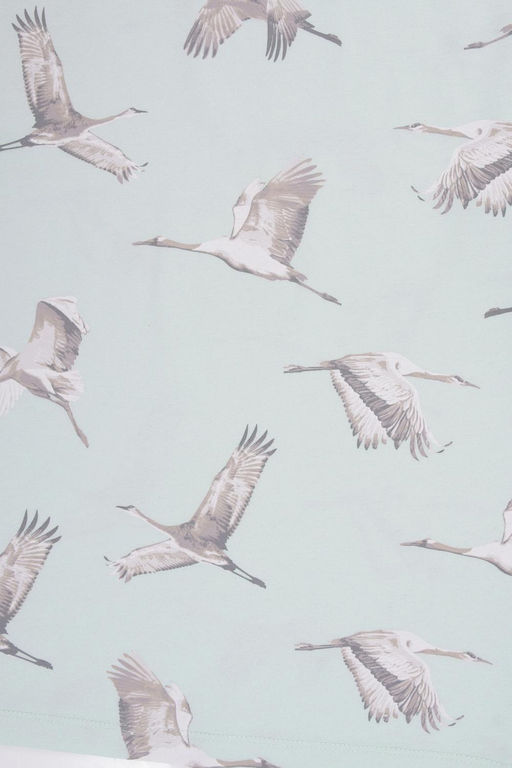 ЕП 20204/туманный голубой,журавли пижама жен (фуфайка,брюки)