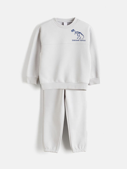 Bask?l? Erkek ?ocuk Sweatshirt ve E?ofman Alt?