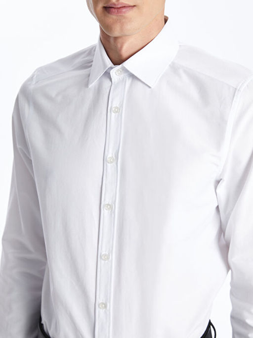 Slim Fit Uzun Kollu Poplin Erkek G?mlek
