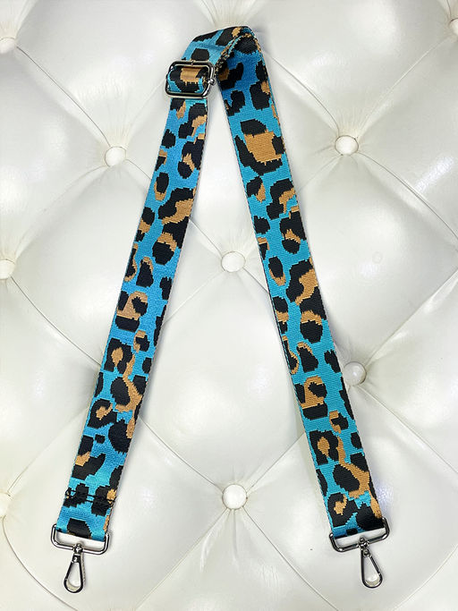 LACCOMA ремень 1000-леопард-3,8-бирюз/черн/золот полиэстр