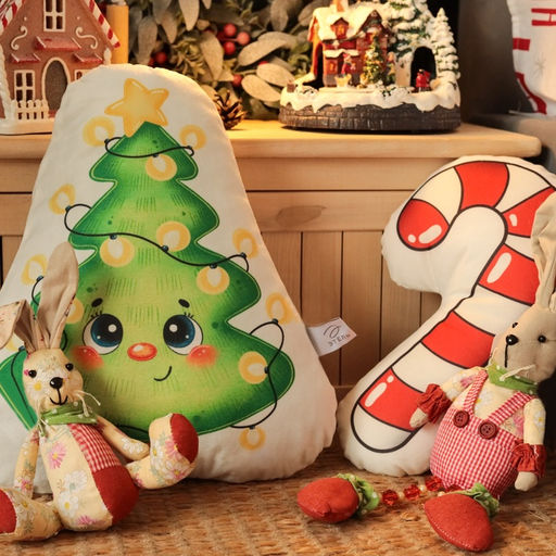 Подушка Этель "Candy cane" 28х36 см, 100 п/э, велюр