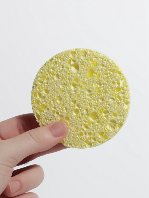 Цена за 2 шт. Спонж для умывания, d=8 см, жёлтый - Queen fair фото 5