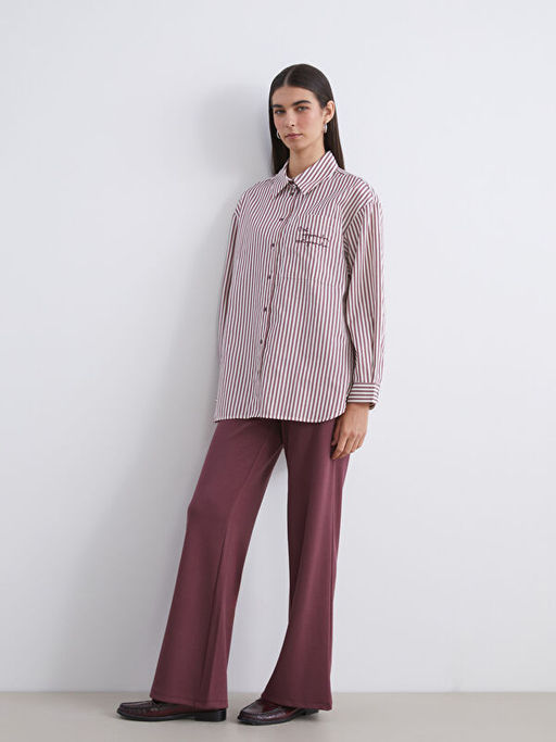 ?izgili Oversize Poplin Kad?n G?mlek Tunik