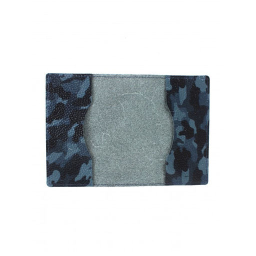Обложка для паспорта Croco-П-1100 натуральная кожа синий флотер камуфляж (126) 264577 фото 2