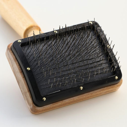 Щетка деревянная Премиум без капель для длинношерстных животных, основание 80х60 мм - Пижон фото 3