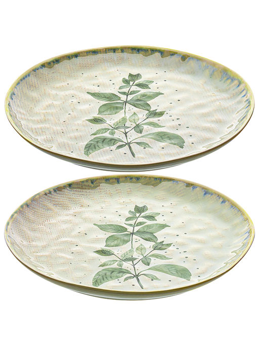 Набор тарелок 2 пр. 21,5*21,5*2,5 см Лимонная мята, рельефная, фарфор - Elan gallery фото 4